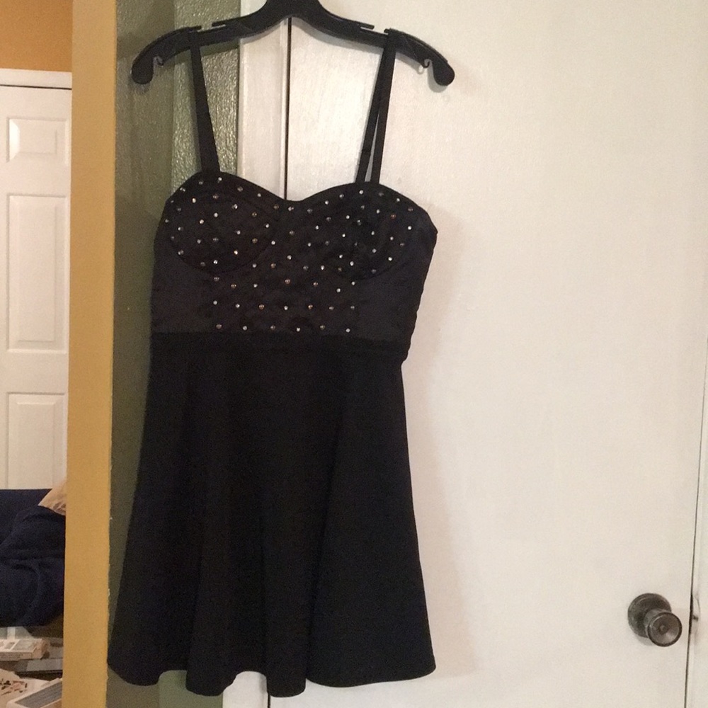Black dress with beaded top